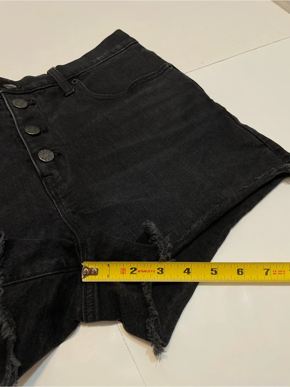 J. Crew High-Rise Button-Front Black Denim Jean Shorts Size 29